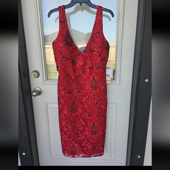 139 Siena V-Neck Dress Sz 10 Women Embroidered-Mesh Sleeveless New Holiday - Picture 4 of 14